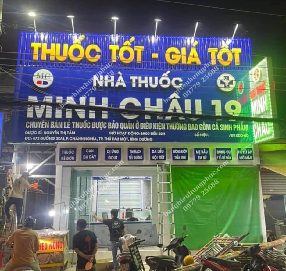 Thi công biển hiệu nhà thuốc tại Bình Dương