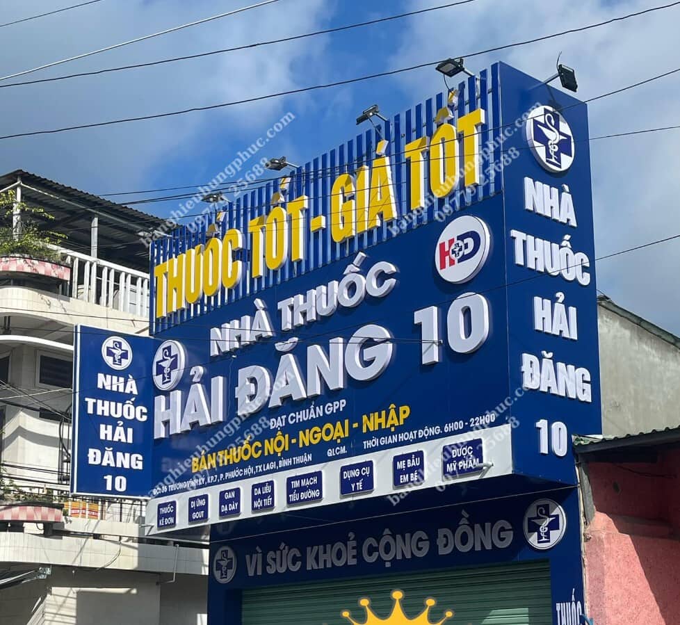 Thi công bảng hiệu Nhà thuốc tại Lagi chi phí giá rẻ