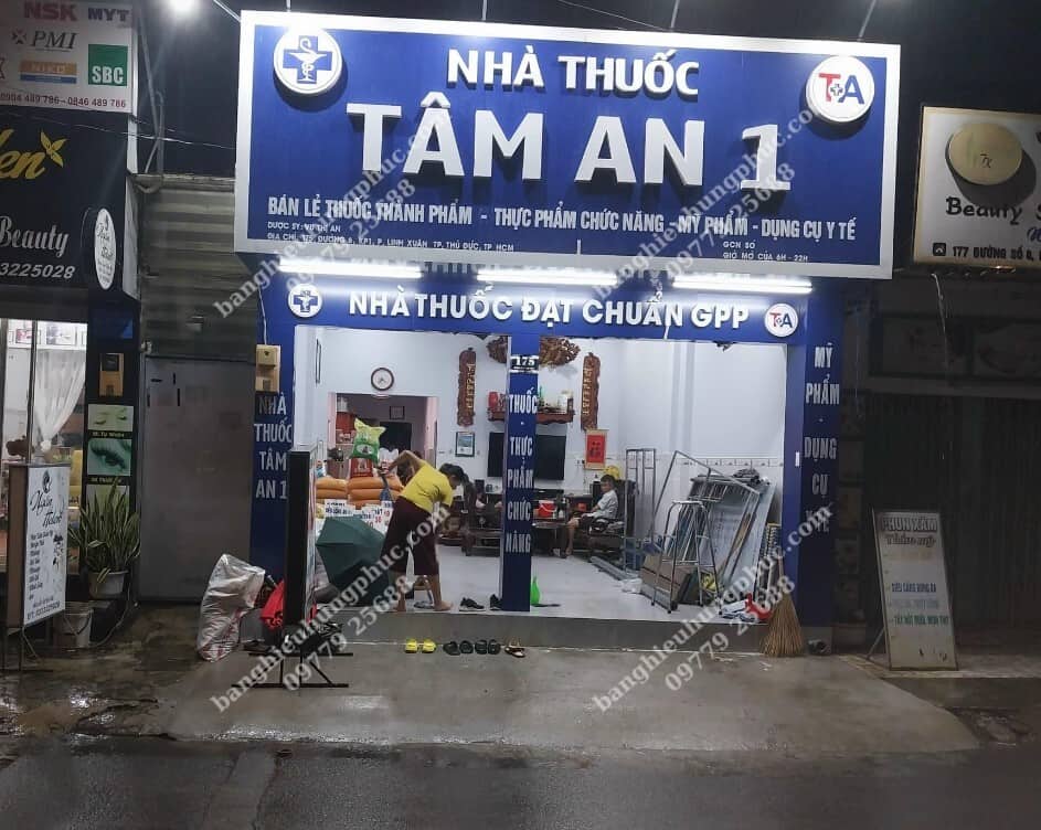 Thi công bảng hiệu nhà thuốc Tâm An 1 tại TP Thủ Đức
