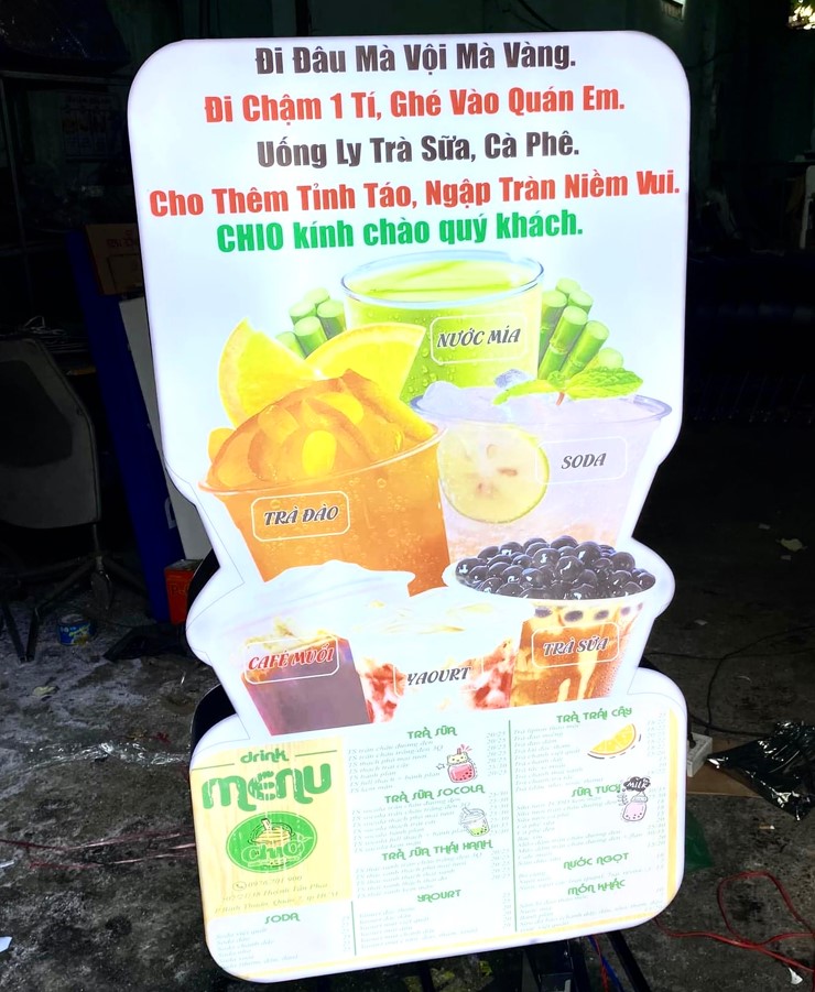 Hộp đèn trà sữa