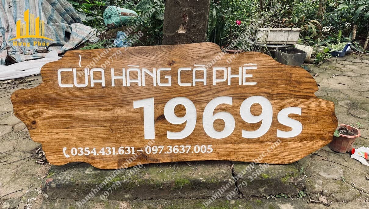 Bảng hiệu cà phê gỗ khắc laser Bảng hiệu cà phê gỗ khắc laser