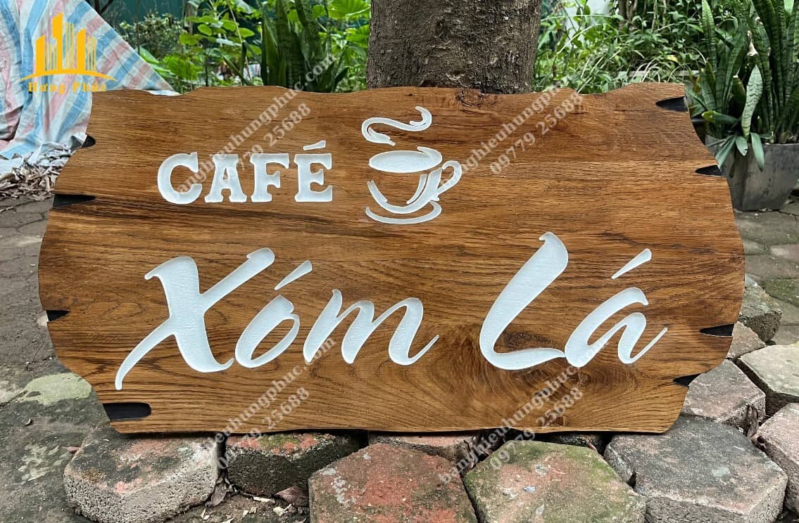 Bảng hiệu cà phê gỗ khắc laser Bảng hiệu cà phê gỗ khắc laser