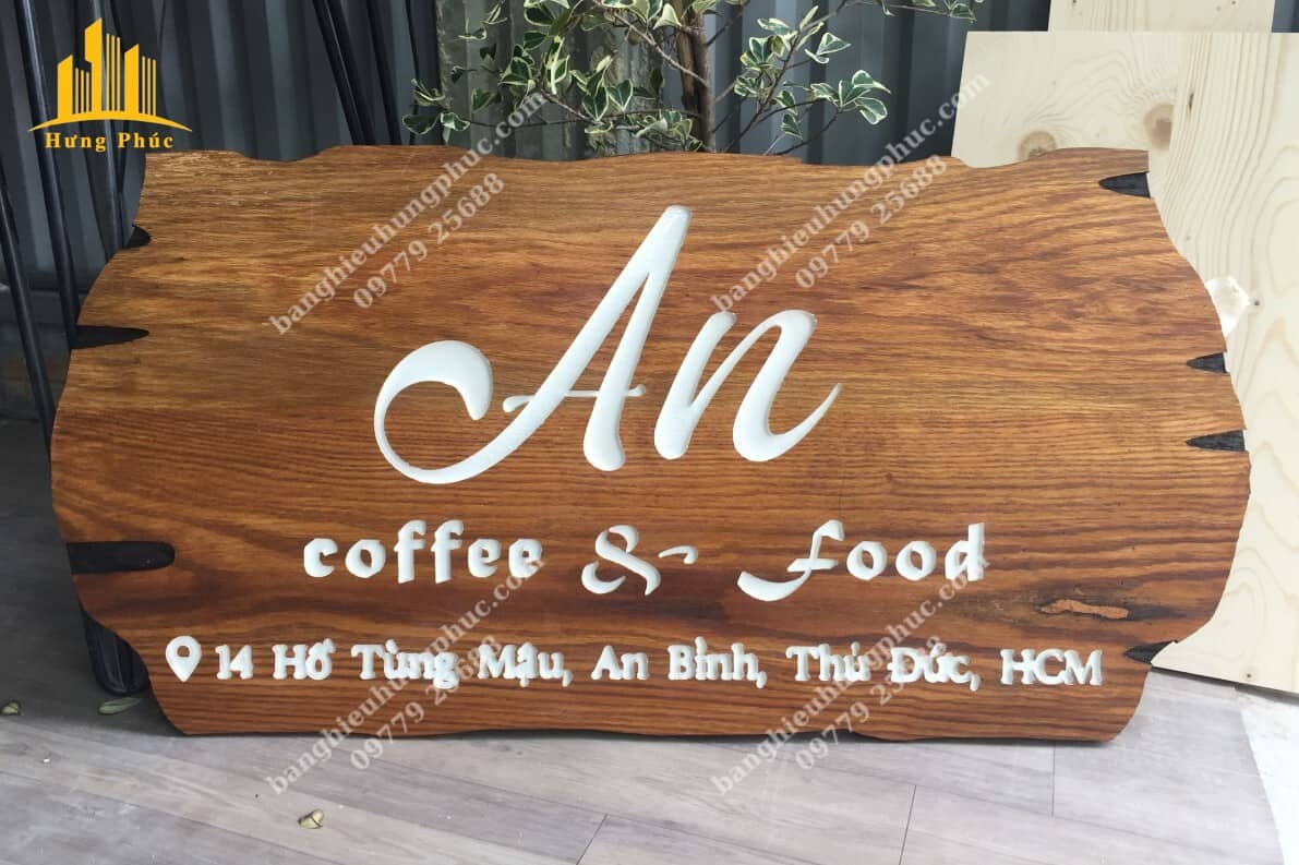 Bảng hiệu cà phê gỗ Bảng hiệu cà phê gỗ