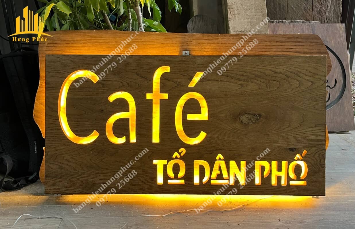Bảng hiệu caffe gỗ Bảng hiệu caffe gỗ
