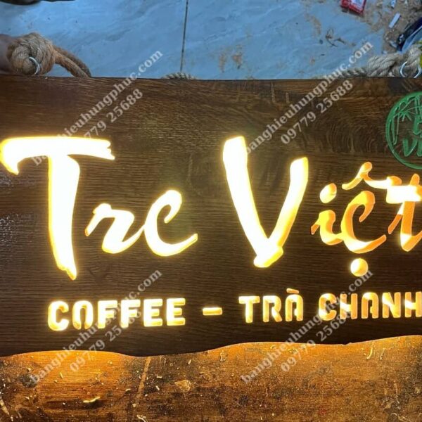 Bảng hiệu cafe gỗ