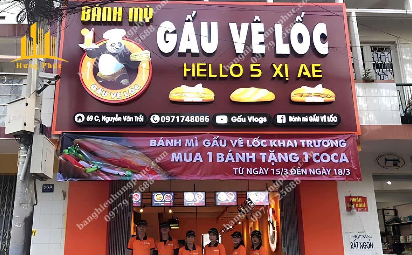 biển quảng cáo xôi bánh mì