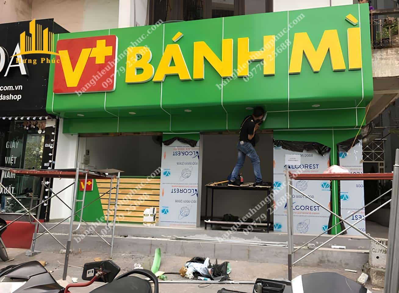 biển quảng cáo xôi bánh mì