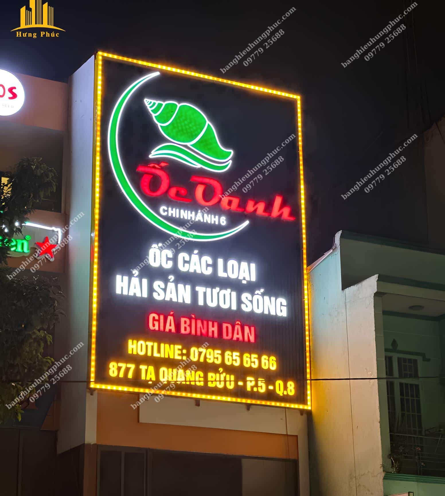 Bảng hiệu chữ nổi Inox mặt mica sáng đèn Bảng hiệu chữ nổi Inox mặt mica sáng đèn