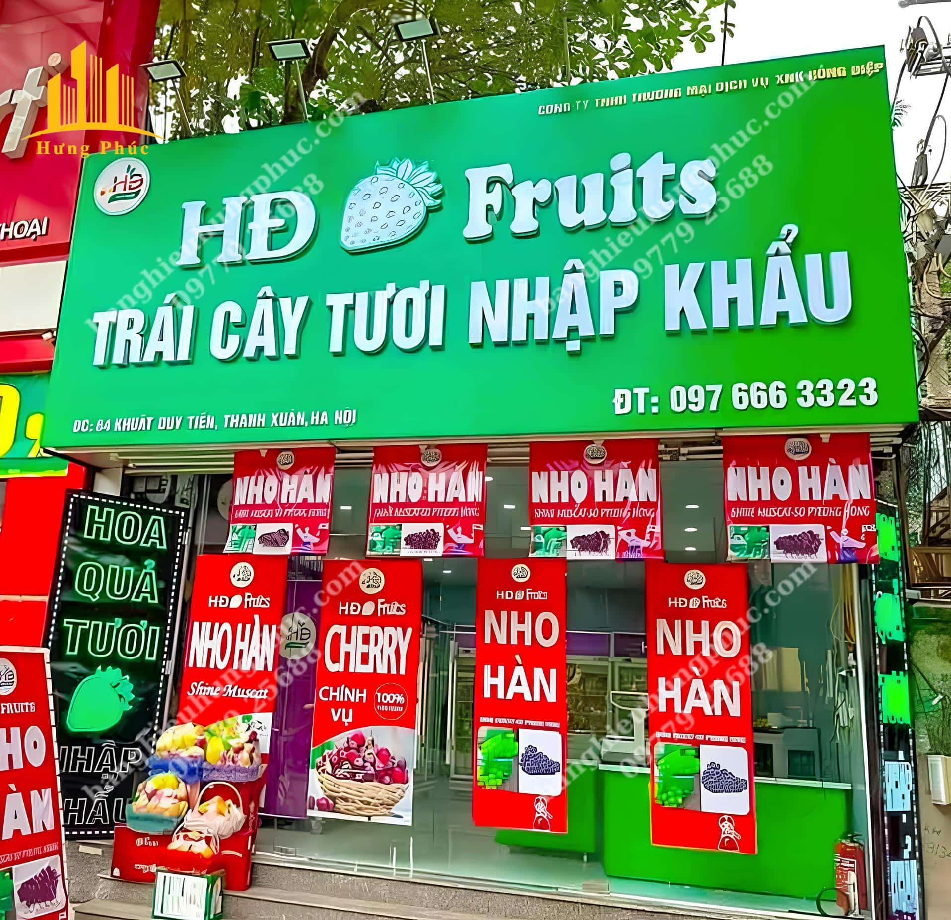 biển quảng cáo hoa quả sạch