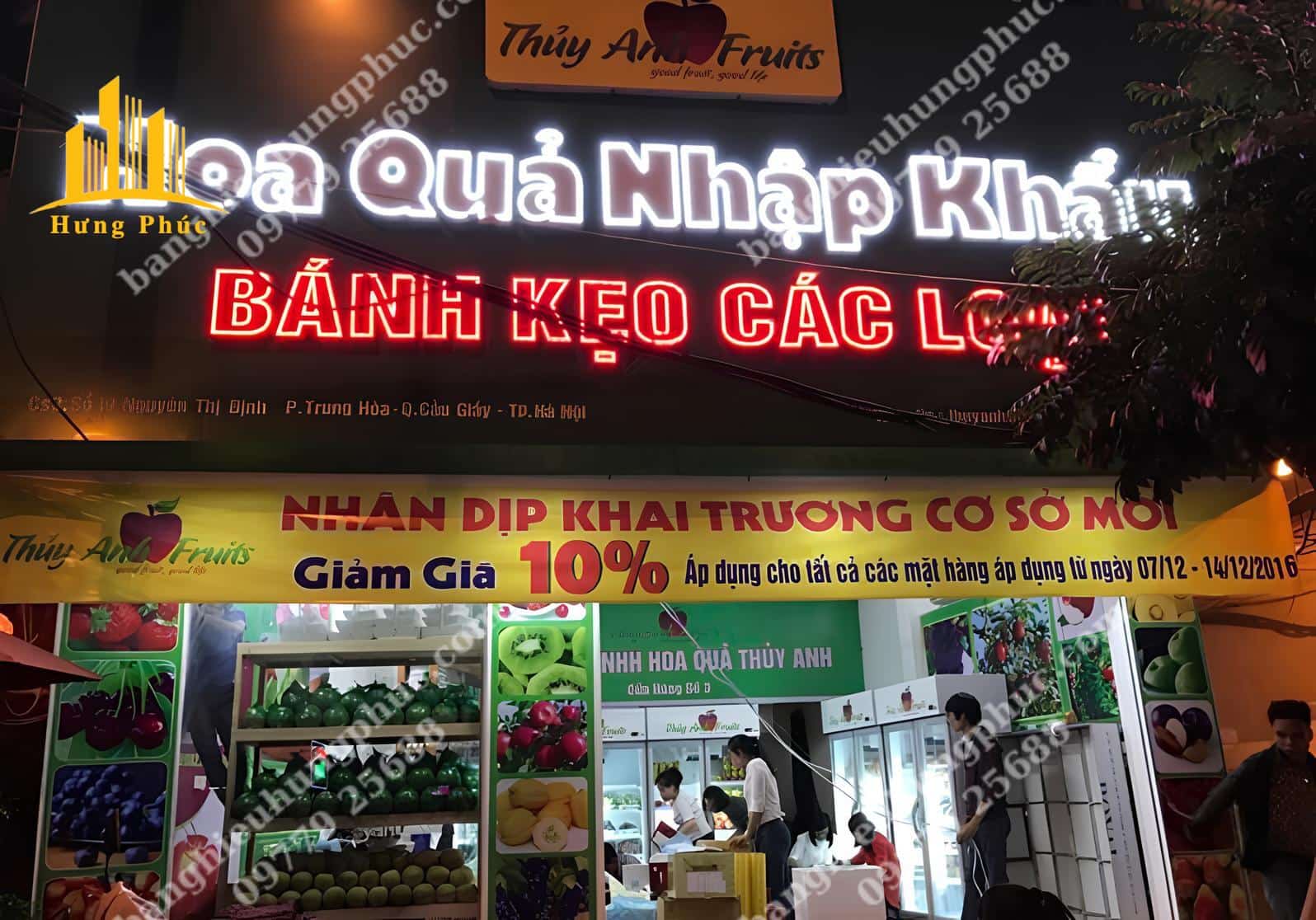 biển quảng cáo hoa quả sạch