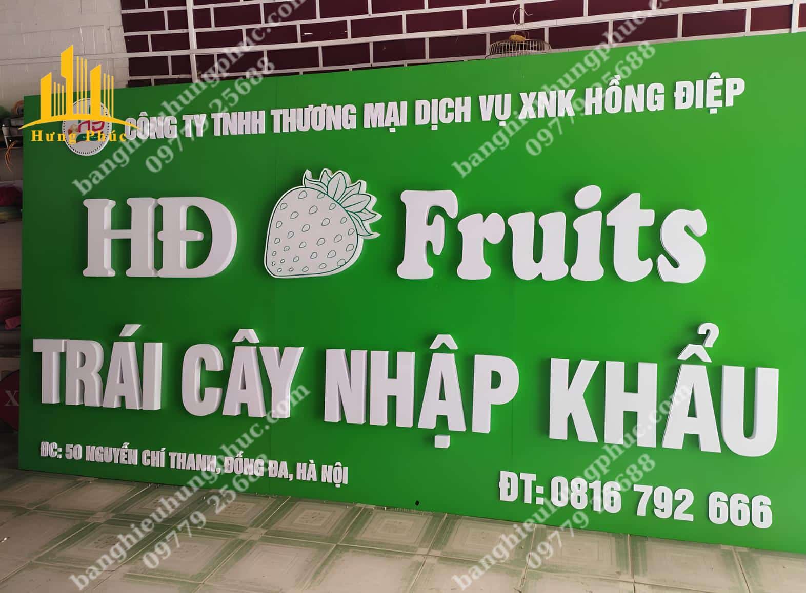 biển quảng cáo hoa quả nhập khẩu