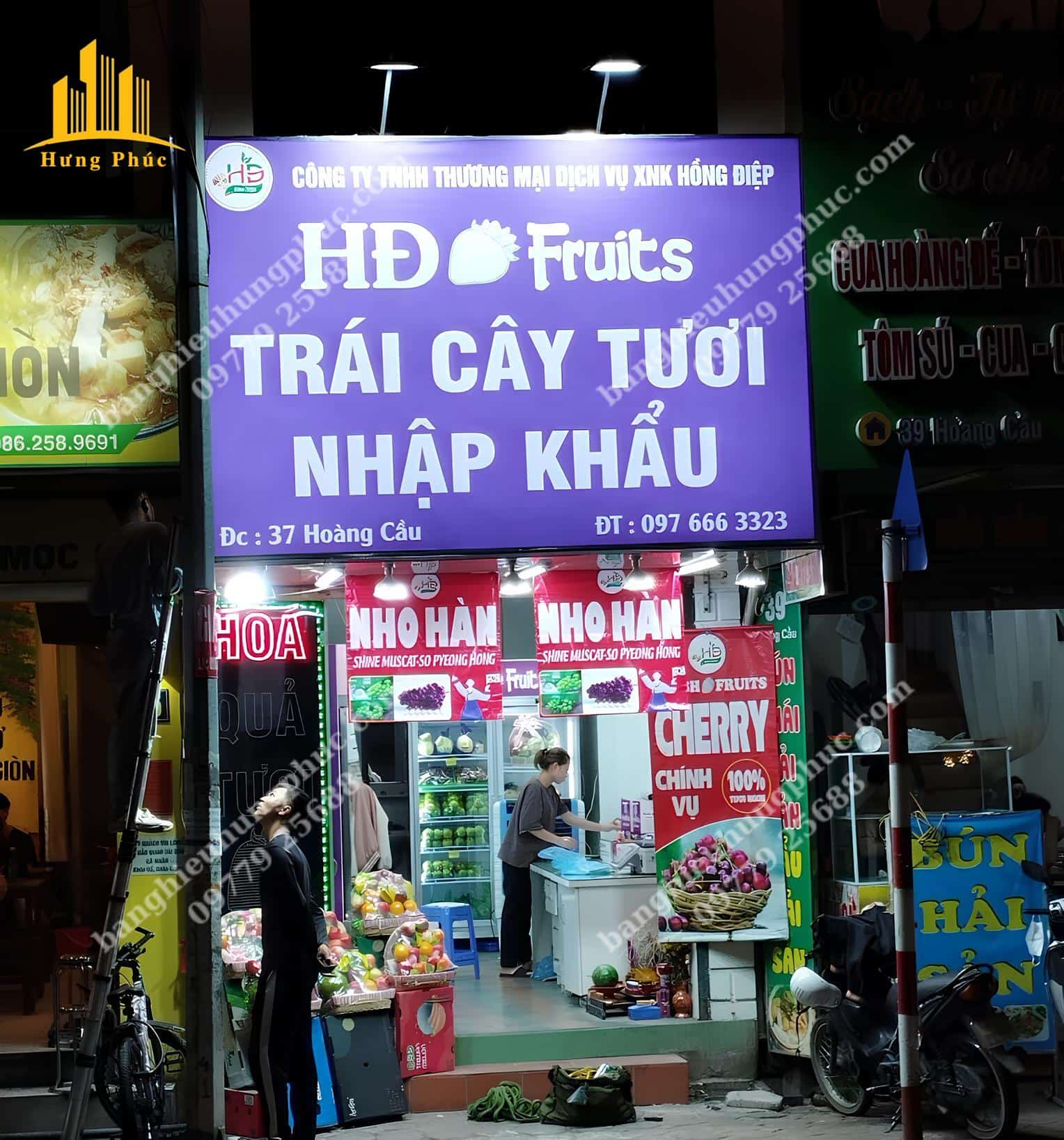 biển quảng cáo hoa quả sạch