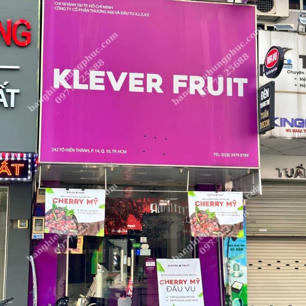 biển quảng cáo hoa quả sạch
