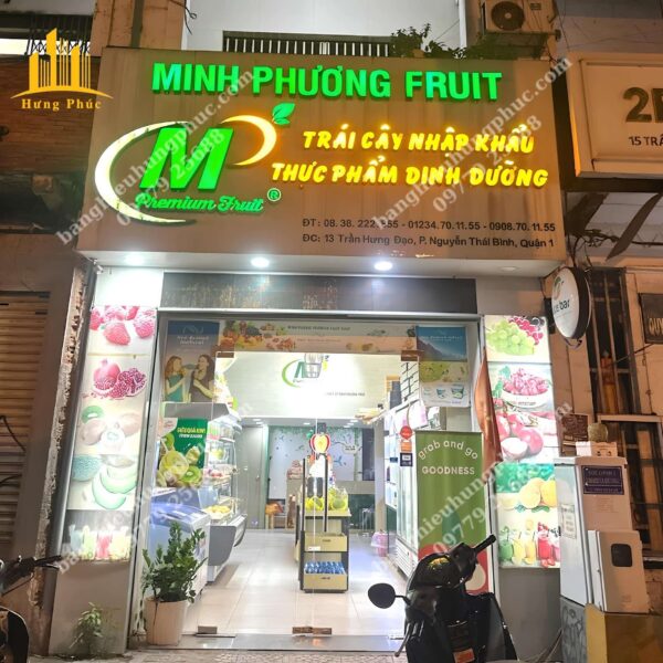 biển quảng cáo hoa quả sạch