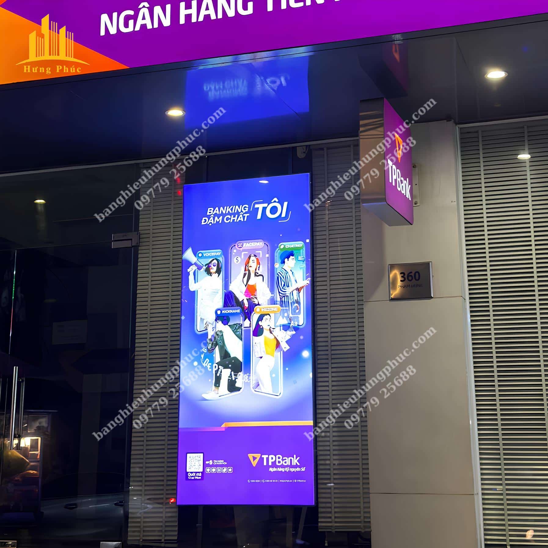 Biển hộp đèn in bạt 3M không gân siêu sáng