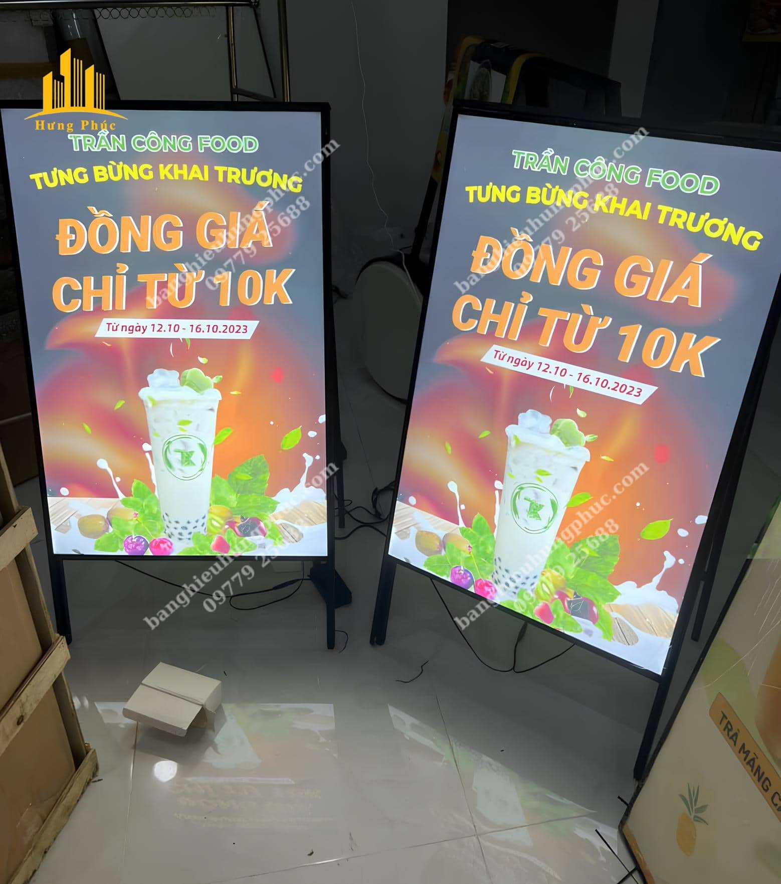 Bảng hiệu đứng hộp đèn siêu mỏng Bảng hiệu đứng hộp đèn siêu mỏng