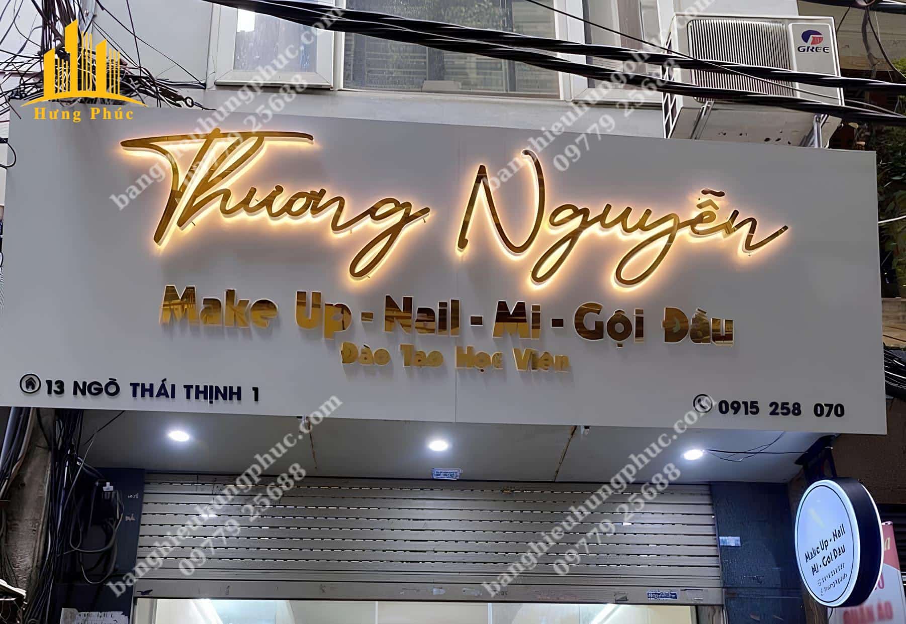 chữ nổi alu gương vàng