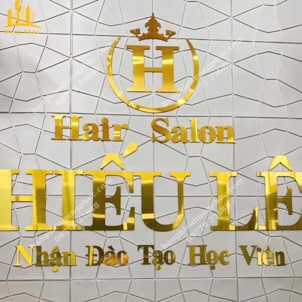 chữ alu vàng gương