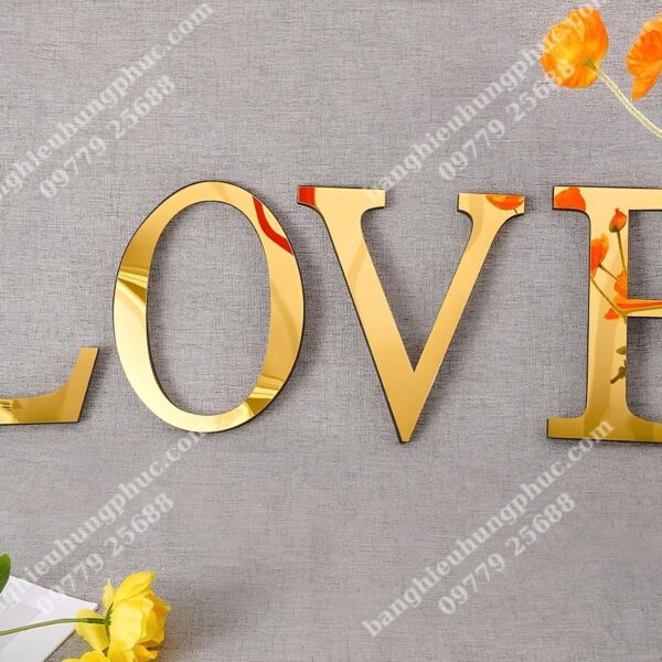 chữ alu vàng gương