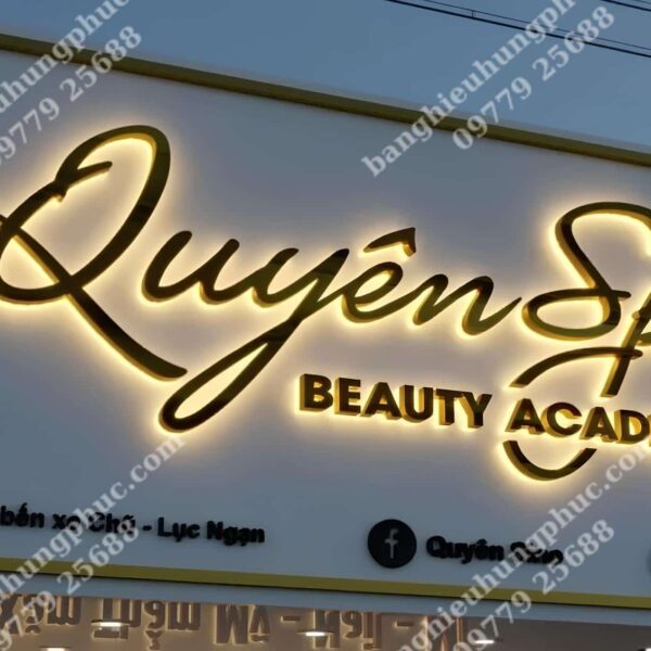 chữ alu vàng gương