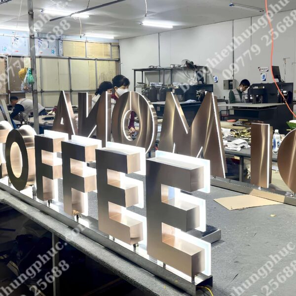 Chữ inox vàng hồng