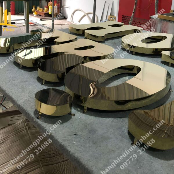 Gia công chữ inox vàng