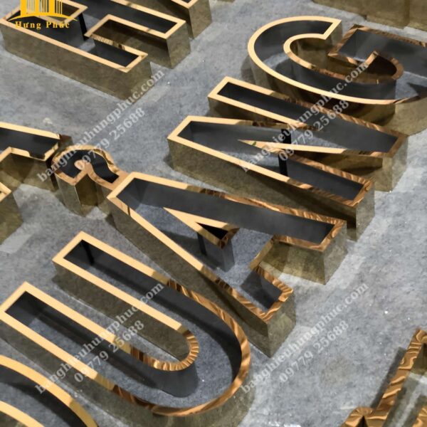 Gia công chữ inox vàng