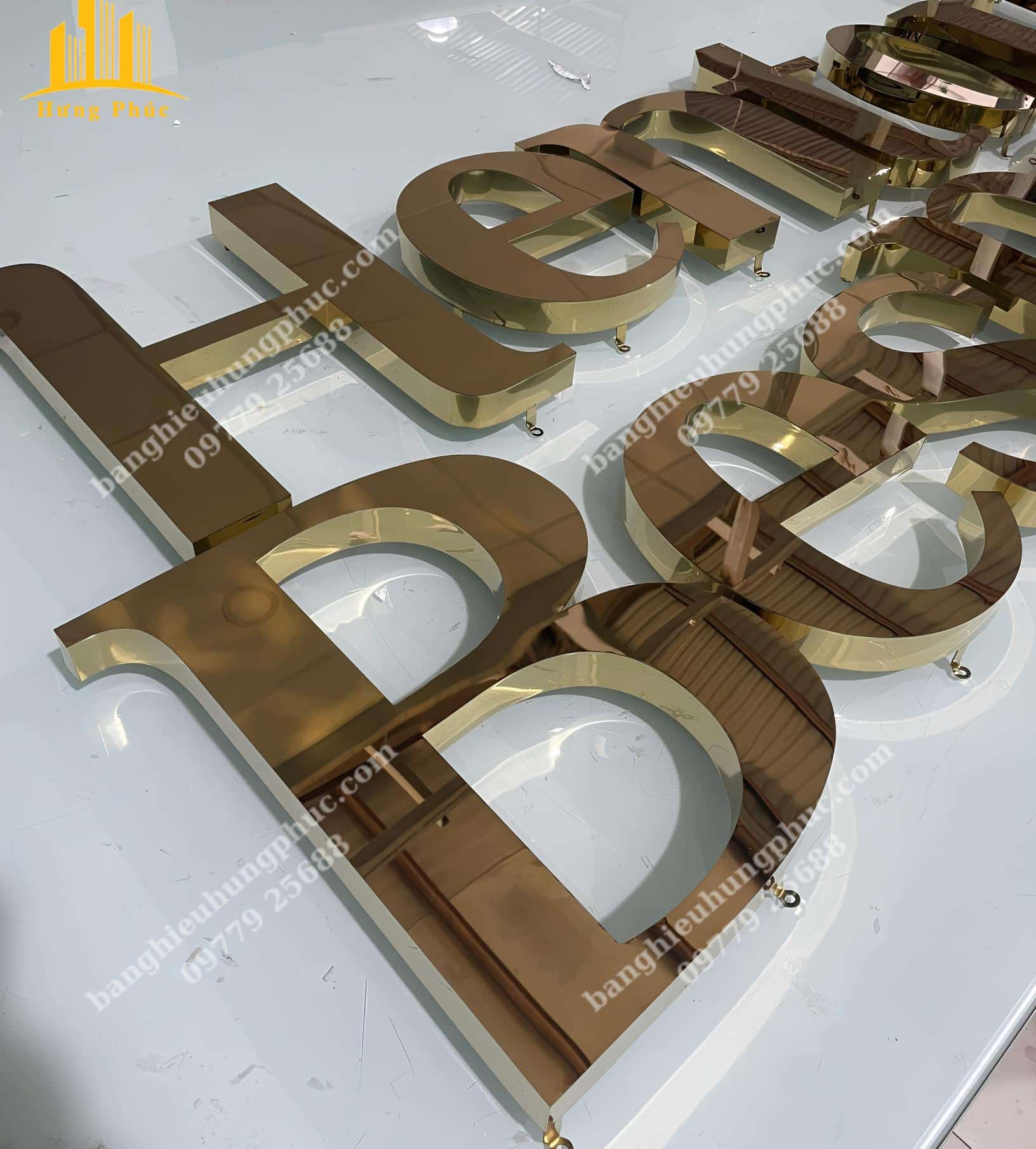 chữ inox vàng xước chữ inox vàng xước