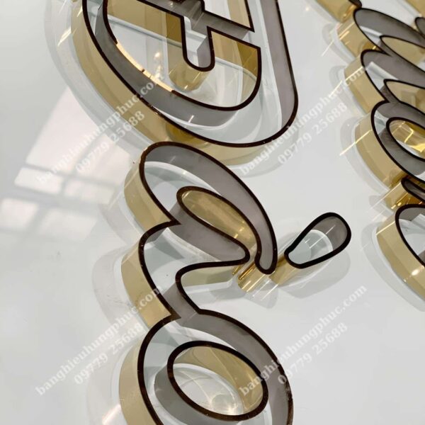 Gia công chữ inox vàng