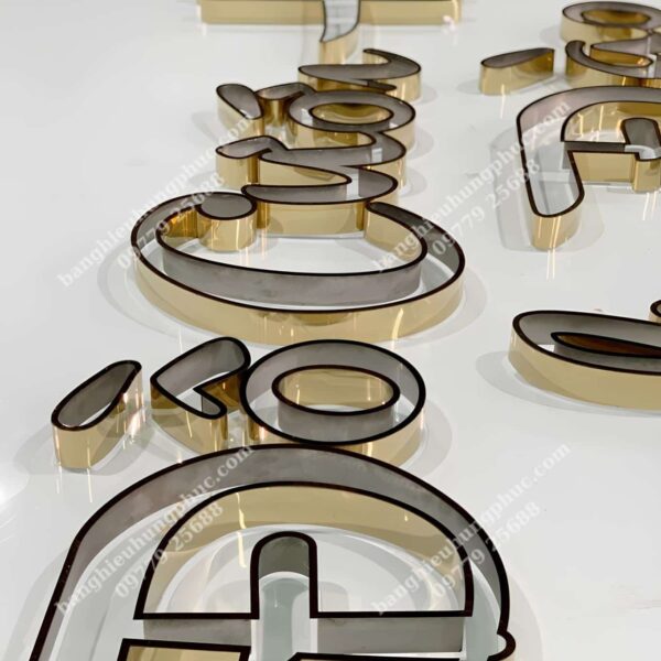 Gia công chữ inox vàng