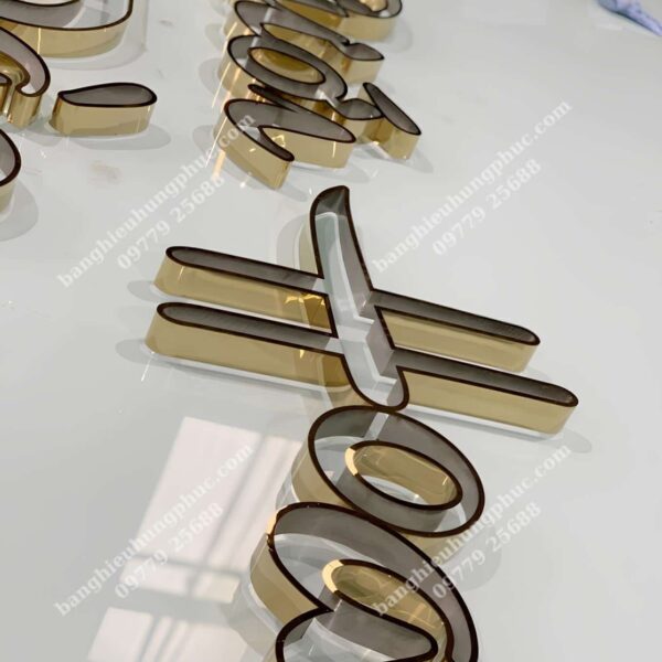 Gia công chữ inox vàng