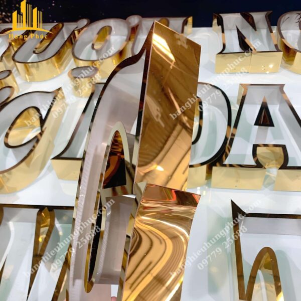 Chữ inox vàng bóng