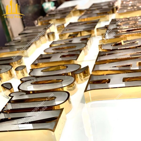 Gia công chữ inox vàng