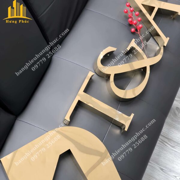 Chữ inox vàng xước