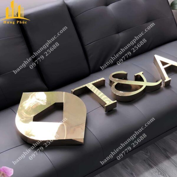 Chữ inox vàng xước
