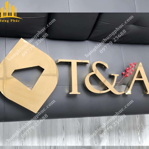 Chữ inox vàng xước