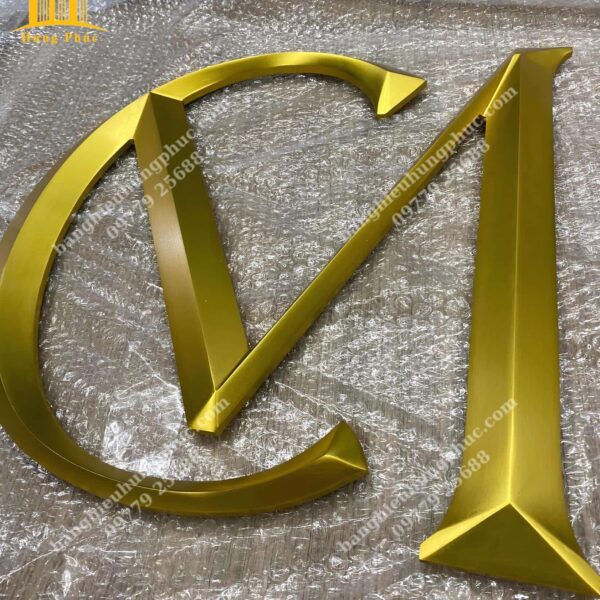 Chữ inox vàng mạ vàng PVD