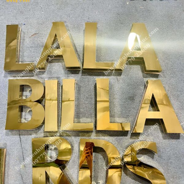 Chữ inox vàng gương