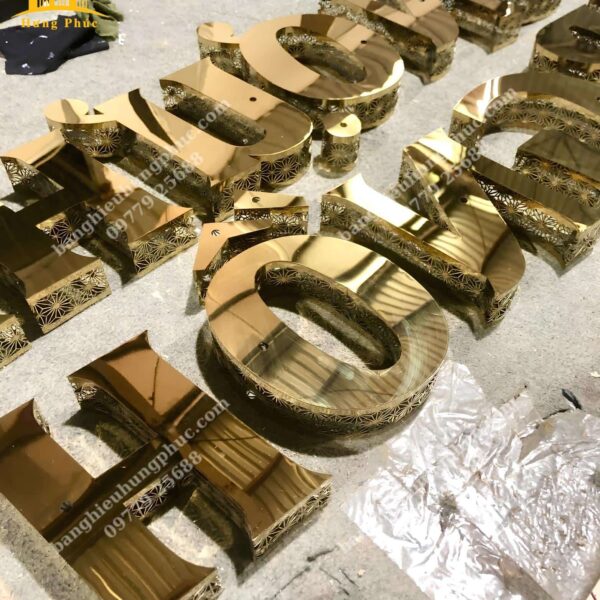 Chữ inox vàng bóng