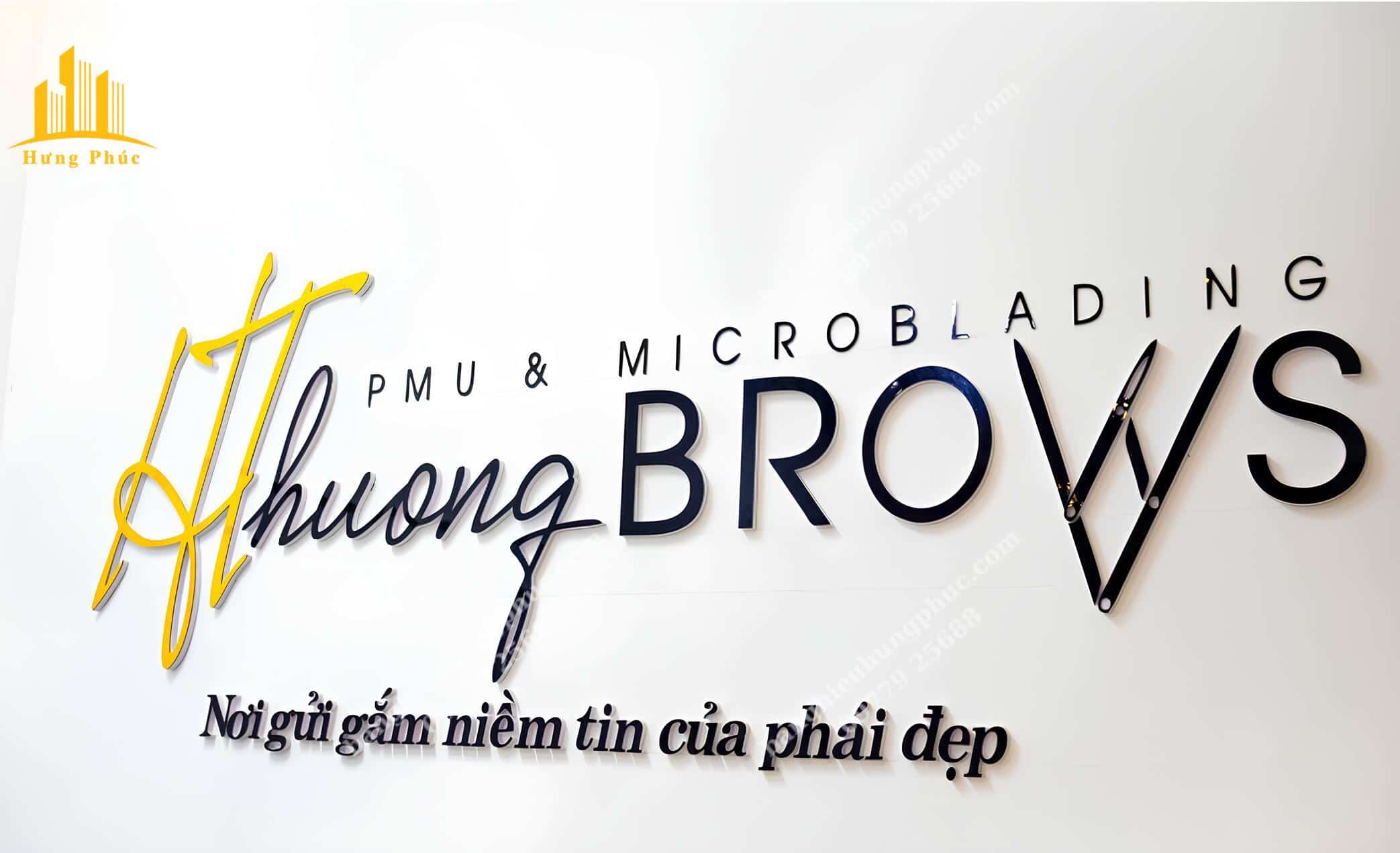 chữ nổi mica dán tường