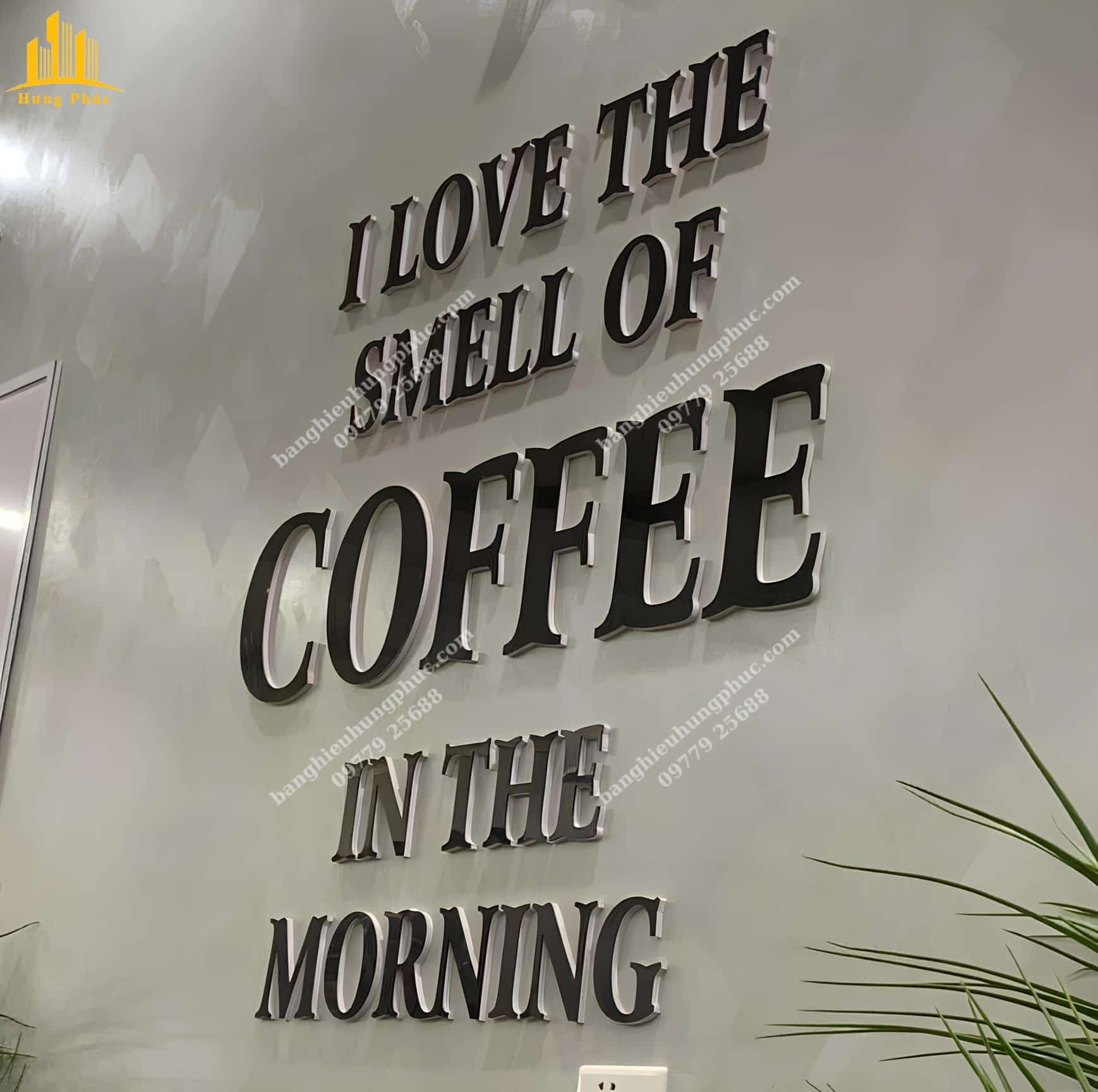 chữ nổi mica dán tường