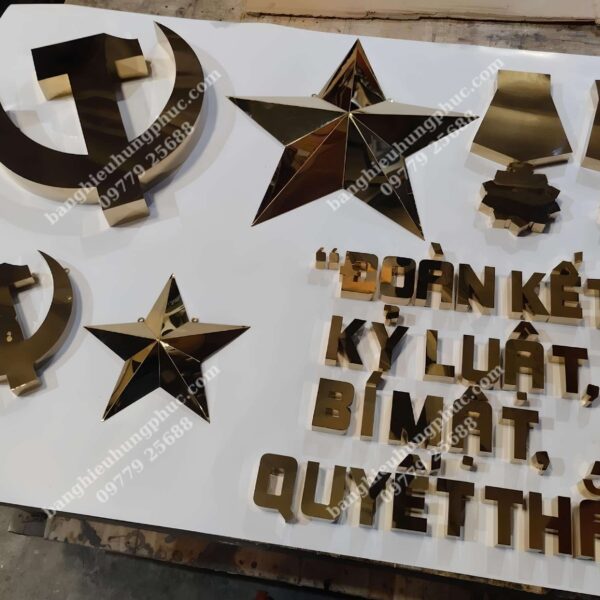 gia công chữ nổi inox vàng