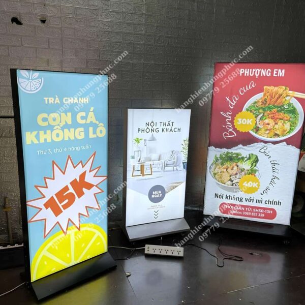 bảng hiệu hộp đèn đứng