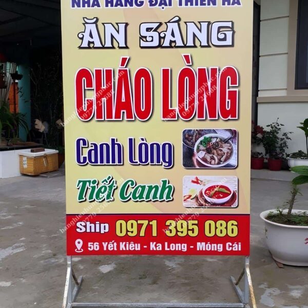 Biển bạt quảng cáo khung sắt