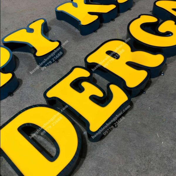 chữ nổi mica đèn led