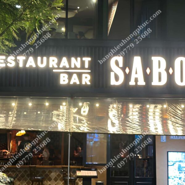 bảng hiệu chữ nổi mica led