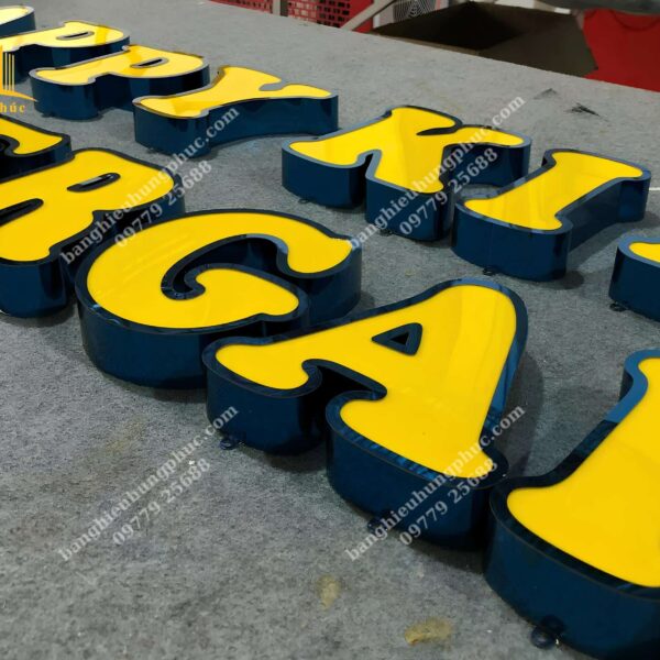 chữ nổi mica đèn led