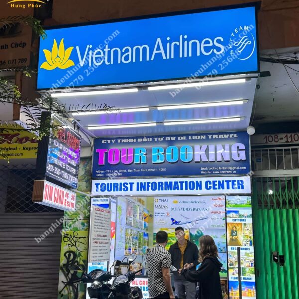 hộp đèn bạt không gân