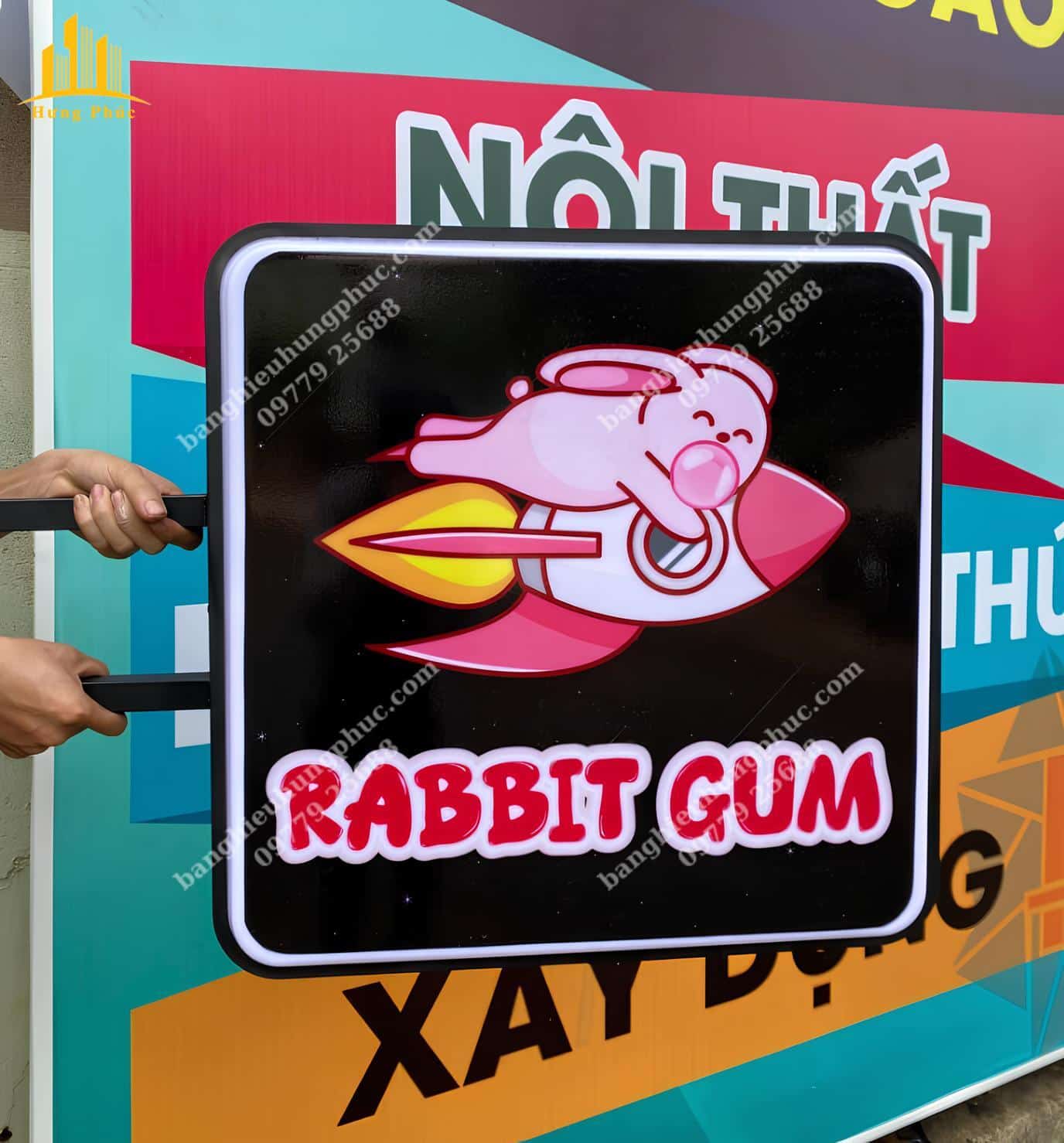 Hộp đèn hút nổi vuông Hộp đèn hút nổi vuông