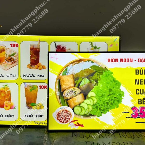 hộp đèn menu